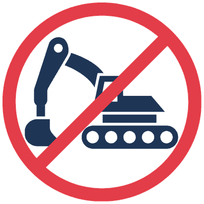 no excavation required